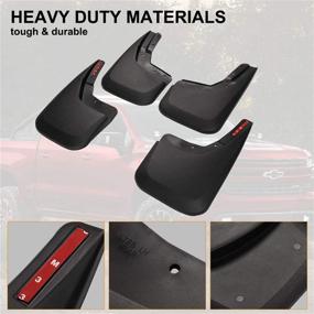 img 3 attached to 🚗 Premium Molded Mud Flaps for Chevrolet Silverado 1500/2500/3500 - Front & Rear Set, Compatible with Years 2014-2019