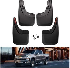 img 4 attached to 🚗 Premium Molded Mud Flaps for Chevrolet Silverado 1500/2500/3500 - Front & Rear Set, Compatible with Years 2014-2019