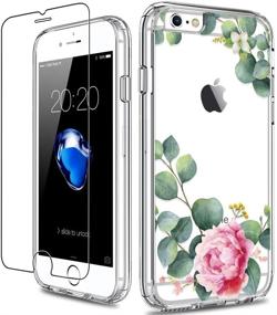 img 4 attached to 🌸 GiiKa iPhone 6 6s Case + Screen Protector: Clear Heavy-Duty Protective Case for Girls & Women | Shockproof Hard PC Back + Slim TPU Bumper Cover | Camellia Floral Design