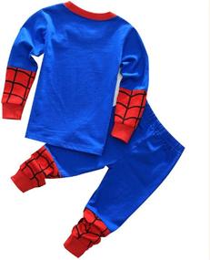 img 3 attached to 🕷️ Комплект пижам для мальчиков Spider-Man из 100% хлопка - Длинные обтягивающие брюки для детей, зимняя детская одежда для сна