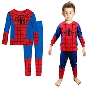 img 4 attached to 🕷️ 100% Cotton Boys Spider-Man Pajama Sets - Long Snug Fit Pants for Kids, Winter Toddler Sleepwear