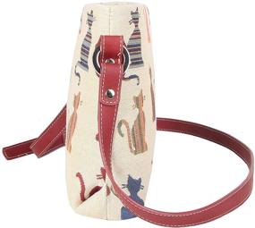 img 2 attached to 👜 Stylish Signare Tapestry Crossbody Purse: Small Shoulder Bag with Cheeky Cat Design (XB02-CHEKY)