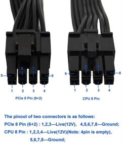 img 1 attached to 🔌 COMeap ATX CPU 8 Pin Male to Dual PCIe 2X 8 Pin (6+2) Male Power Cable: Compatible with Corsair Modular PSU, 25-inch+9-inch Length (63cm+23cm)