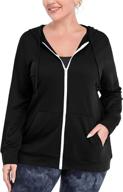 🧥 foreyond women's plus size full zip fleece jacket - hooded sweatshirt for workout & active long sleeve hoodie логотип