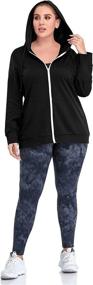 img 1 attached to 🧥 FOREYOND Women's Plus Size Full Zip Fleece Jacket - Hooded Sweatshirt for Workout & Active Long Sleeve Hoodie