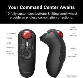 img 1 attached to 🖱️ ELECOM Handheld Bluetooth Thumb-operated Trackball Mouse, 10-Button Function for Smooth Tracking, Precision Optics, Left and Right-Handed (M-RT1BRXBK)