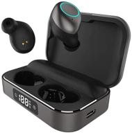 🎧 holiper x6 wireless earbuds bluetooth headphones - noise cancelling cordless ear buds with touch control, long battery life, waterproof, premium sound, deep bass, wide soundstage - black logo