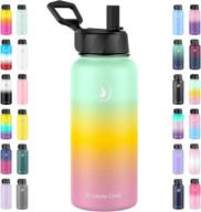 🥤 umite chef wide mouth stainless steel water bottle, vacuum insulated sports bottle 18-64oz with wide handle straw lid, hot and cold, double walled thermo mug логотип