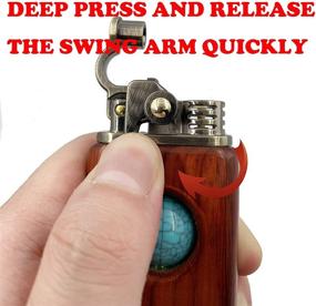 img 2 attached to 🔥 Vintage Antique Trench Lighter – Reusable Windproof Lighter for Smoking Weed, Unique and Stylish Novelty Lighter for Husband, Boyfriend, Father (Sandalwood + Turquoise)