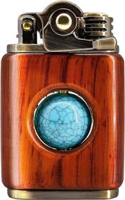 img 4 attached to 🔥 Vintage Antique Trench Lighter – Reusable Windproof Lighter for Smoking Weed, Unique and Stylish Novelty Lighter for Husband, Boyfriend, Father (Sandalwood + Turquoise)
