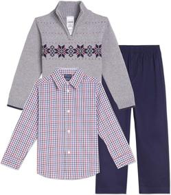 img 2 attached to 👔 Impress in Style: IZOD Boys' 3-Piece Sweater, Dress Shirt, and Pants Set