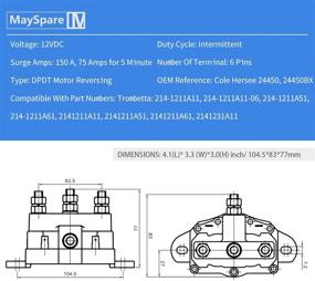 img 3 attached to 🏋️ MaySpare 6 Terminal 12VDC Winch Motor Reversing Solenoid Switch - Trombetta 214-1231-A11 Intermittent Duty