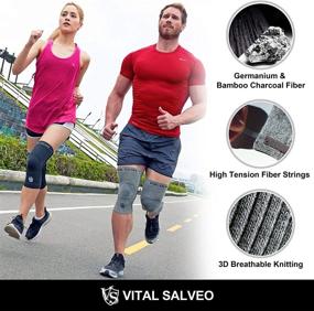 img 3 attached to Vital Salveo Dark Grey Knee Compression Sleeve - Pain Relief & Swelling Recovery Brace for Men, Women - Suitable for Running, Gym, Sports - Size XXXL (1PC)