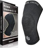 vital salveo dark grey knee compression sleeve - pain relief & swelling recovery brace for men, women - suitable for running, gym, sports - size xxxl (1pc) logo