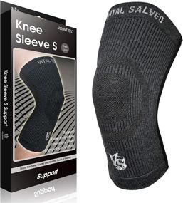 img 4 attached to Vital Salveo Dark Grey Knee Compression Sleeve - Pain Relief & Swelling Recovery Brace for Men, Women - Suitable for Running, Gym, Sports - Size XXXL (1PC)