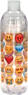 spoontiques multi-colored emojis acrylic water bottle logo