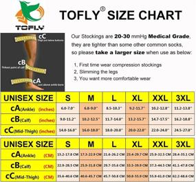 img 1 attached to TOFLY Medical Thigh High Compression Stockings - Open Toe, Firm Support 20-30mmHg - Varicose Veins, Swelling, DVT - Black XL (Pair)