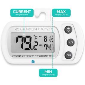 img 3 attached to 🌡️ Essentials4Homes: 2 Pack Magnetic Back LCD Fridge & Freezer Thermometer with Large Digital Screen for Kitchen, Home, and Wine Cooler