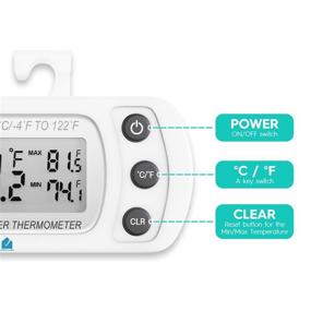 img 2 attached to 🌡️ Essentials4Homes: 2 Pack Magnetic Back LCD Fridge & Freezer Thermometer with Large Digital Screen for Kitchen, Home, and Wine Cooler