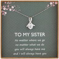 🎁 unijew sister brother necklace: stylish s925 cz sterling silver gift for christmas, mothers day, birthdays, from sister and brother logo