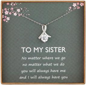 img 4 attached to 🎁 Unijew Sister Brother Necklace: Stylish S925 CZ Sterling Silver Gift for Christmas, Mothers Day, Birthdays, from Sister and Brother