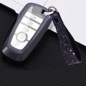 img 4 attached to Black TPU Smart Keyless Entry Remote Key Fob Case Cover Keychain for Ford Mustang Explorer Edge Fusion Mondeo F150 F250 F350 F450 F550 (2017-2020) - Royalfox(TM) 3 4 5 Buttons
