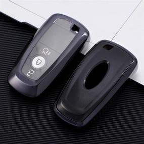 img 3 attached to Black TPU Smart Keyless Entry Remote Key Fob Case Cover Keychain for Ford Mustang Explorer Edge Fusion Mondeo F150 F250 F350 F450 F550 (2017-2020) - Royalfox(TM) 3 4 5 Buttons