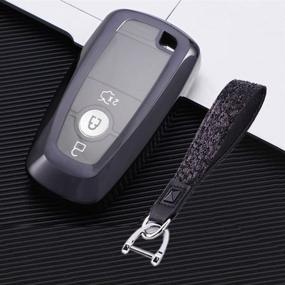 img 2 attached to Black TPU Smart Keyless Entry Remote Key Fob Case Cover Keychain for Ford Mustang Explorer Edge Fusion Mondeo F150 F250 F350 F450 F550 (2017-2020) - Royalfox(TM) 3 4 5 Buttons