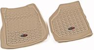 🚚 rugged ridge 83902.07 front floor liner for 1999-2007 ford f-250 / f-350 super duty regular / extended / super crew in tan logo