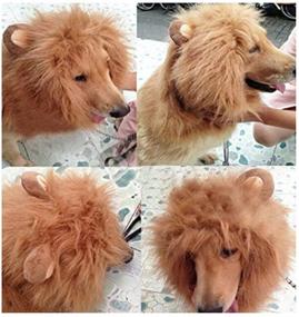 img 3 attached to Gimilife Dog Lion Mane: Halloween Lion Costume Wig for Medium to Large Dogs with Ears & Tail - Fancy Lion Hair Clothes for Holiday Parties