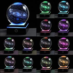 img 3 attached to 🌍 God Bless The World 3D Solar System Crystal Ball: LED Colorful Lighting, Touch Base, Model Science Astronomy Gifts – Perfect Easter & Religious Gift