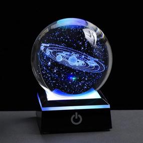 img 4 attached to 🌍 God Bless The World 3D Solar System Crystal Ball: LED Colorful Lighting, Touch Base, Model Science Astronomy Gifts – Perfect Easter & Religious Gift