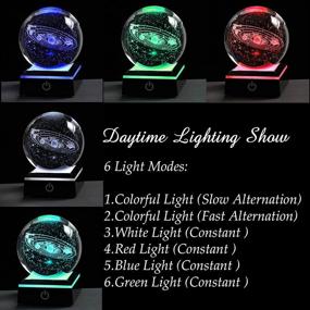 img 1 attached to 🌍 God Bless The World 3D Solar System Crystal Ball: LED Colorful Lighting, Touch Base, Model Science Astronomy Gifts – Perfect Easter & Religious Gift