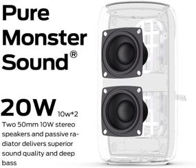 img 3 attached to Monster Superstar S310 Portable Bluetooth Speakers - 20W True Wireless Stereo Pairing, Dynamic Sound, Waterproof Speaker, 24H Battery, Bluetooth 5.0 with Built-in Mic - Compatible with iPhone, Samsung