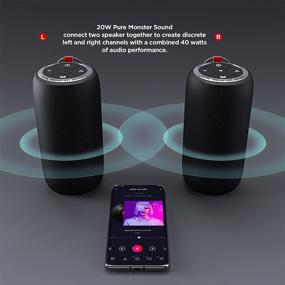 img 2 attached to Monster Superstar S310 Portable Bluetooth Speakers - 20W True Wireless Stereo Pairing, Dynamic Sound, Waterproof Speaker, 24H Battery, Bluetooth 5.0 with Built-in Mic - Compatible with iPhone, Samsung