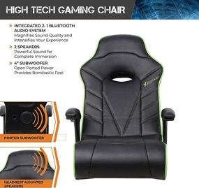 img 1 attached to 🎮 X Rocker Limewire 2.1 Bluetooth Floor Rocker Gaming Chair, 36.2 Inches x 20.8 Inches x 31.5 Inches, Black and Green