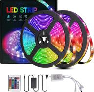 🌈 color changing led strip lights kit - 32.8ft/10m - remote controlled flexible tape lights for home, bedroom, kitchen, and party - non-waterproof логотип