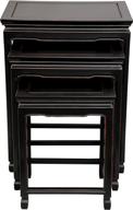 🌹 antique black rosewood nesting tables by oriental furniture logo