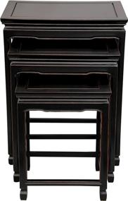 img 1 attached to 🌹 Antique Black Rosewood Nesting Tables by Oriental Furniture