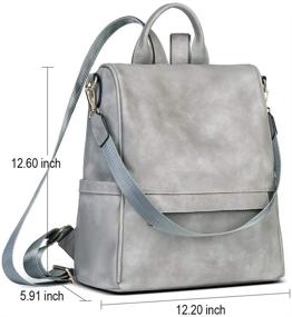 img 1 attached to 🎒 CLUCI Womens Backpack Purse: Trendy Leather Travel Satchel in Two-tone Grey – Designer Convertible Handbags and Shoulder Bags for Fashionable Ladies