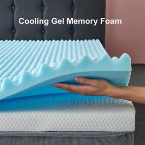 img 2 attached to 🛏️ Moblly 3 Inch Cooling-Gel Memory Foam Twin Mattress Topper - Enhanced Sleep Support & Pressure Relief with Egg Crate Design - Twin Size (39"x75"x3")