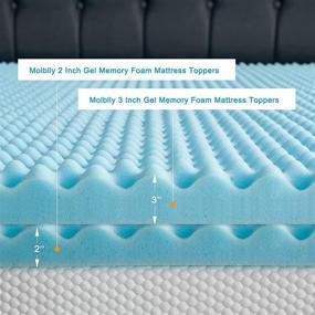 img 1 attached to 🛏️ Moblly 3 Inch Cooling-Gel Memory Foam Twin Mattress Topper - Enhanced Sleep Support & Pressure Relief with Egg Crate Design - Twin Size (39"x75"x3")