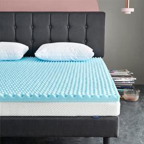 img 4 attached to 🛏️ Moblly 3 Inch Cooling-Gel Memory Foam Twin Mattress Topper - Enhanced Sleep Support & Pressure Relief with Egg Crate Design - Twin Size (39"x75"x3")
