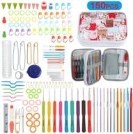 🧶 ultimate 150-piece crochet hooks kit: ergonomic needles set with case - ideal for all skill levels, craft projects, and crochet hook enthusiasts logo
