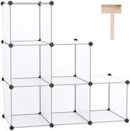 📦 c&ahome cube storage organizer, 6-cube shelves units, closet cabinet, diy plastic modular book shelf, perfect for bedroom, living room, office, 36.6" l x 12.4" w x 36.6" h in translucent white logo