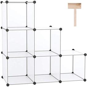 img 4 attached to 📦 C&AHOME Cube Storage Organizer, 6-Cube Shelves Units, Closet Cabinet, DIY Plastic Modular Book Shelf, Perfect for Bedroom, Living Room, Office, 36.6" L x 12.4" W x 36.6" H in Translucent White