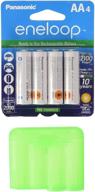 eneloop qs-rxxw-nu9y 4th gen aa nimh rechargeable batteries 🔋 (pack of 4) - pre-charged, 2100+ times long-lasting with convenient holder logo