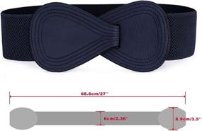 img 2 attached to 👗 Allegra Interlock 8 Shaped Leather Elastic Belts for Women's Accessories