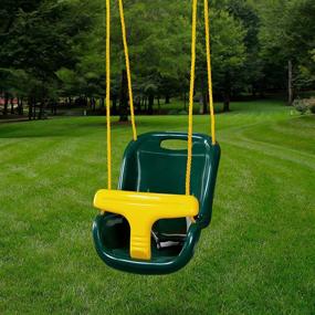 img 3 attached to 👶 Swing-N-Slide WS 4001-G: Premium Plastic Infant Swing with Strong Nylon Rope - Vibrant Green with Yellow Accents