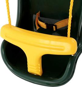 img 2 attached to 👶 Swing-N-Slide WS 4001-G: Premium Plastic Infant Swing with Strong Nylon Rope - Vibrant Green with Yellow Accents